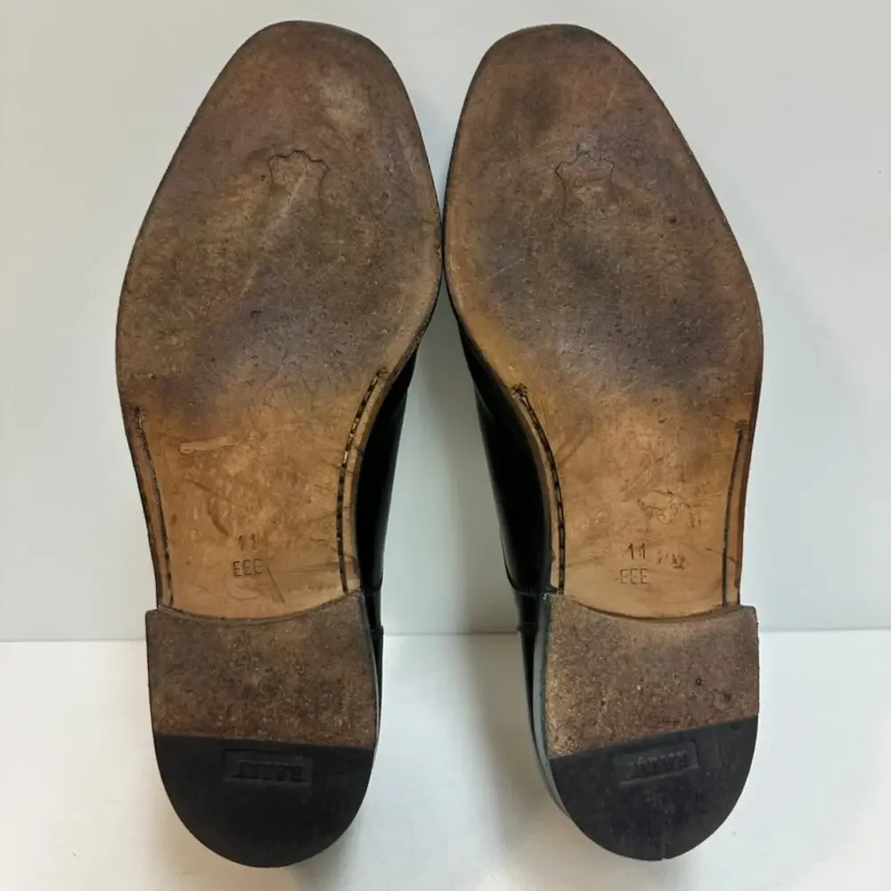 VERY GOOD Bally Kensington Oxford Black Calf Made in Italy UK 11 EEE US 12 EE